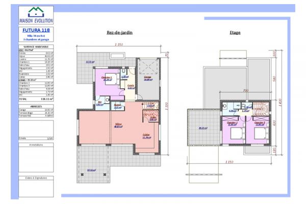 Modèle et plan de maison : Futura - 118.00 m²