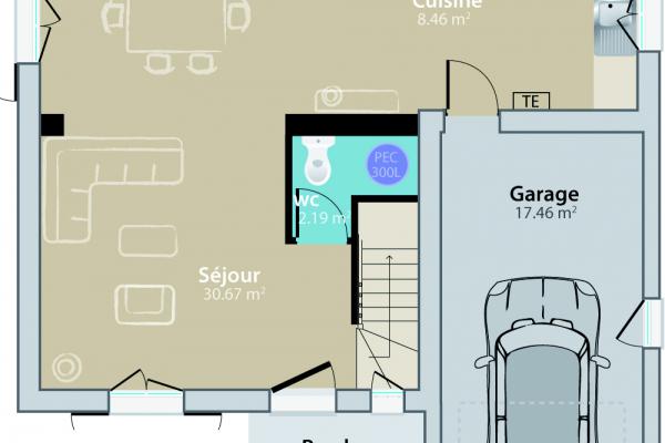 Modèle et plan de maison : Gardoise - 93.00 m²