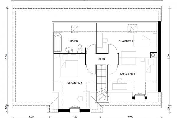 Modèle et plan de maison : Graphite 76L - 101.19 m²