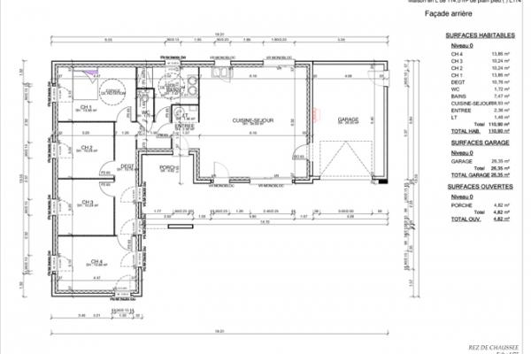 Modèle et plan de maison : Harmonie 111 - 111.00 m²