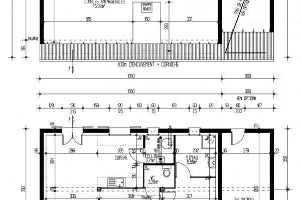 Modèle et plan de maison : HISTOIRE 1.061 CA - 61.00 m²