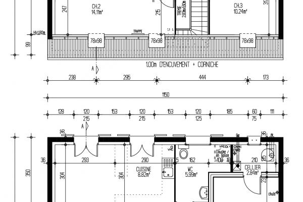 Modèle et plan de maison : HISTOIRE 3.098 GI - 98.00 m²