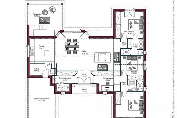 Modèle et plan de maison : HORIZON - 122.00 m²