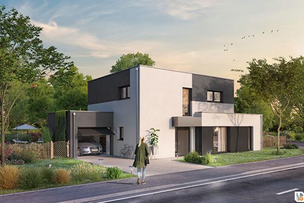 Modèle et plan de maison : INSPIRATION 5  –  Bichromie cubique - 180.00 m²