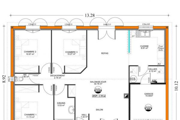 Modèle et plan de maison : Jade - 90.00 m²