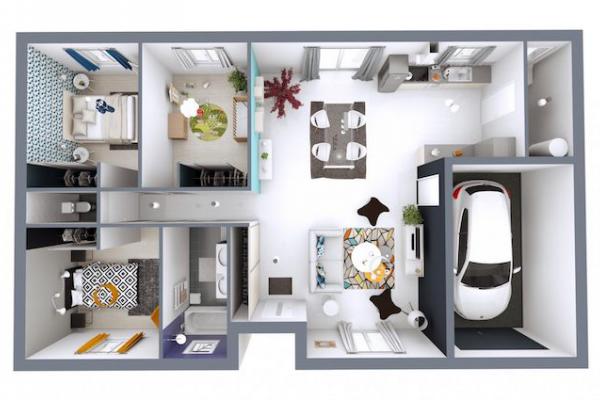 Modèle et plan de maison : JEUNE BUDGET - 92.00 m²