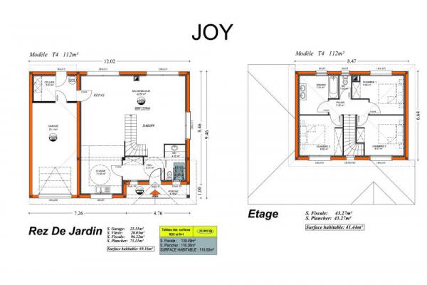 Modèle et plan de maison : Joy - 111.00 m²