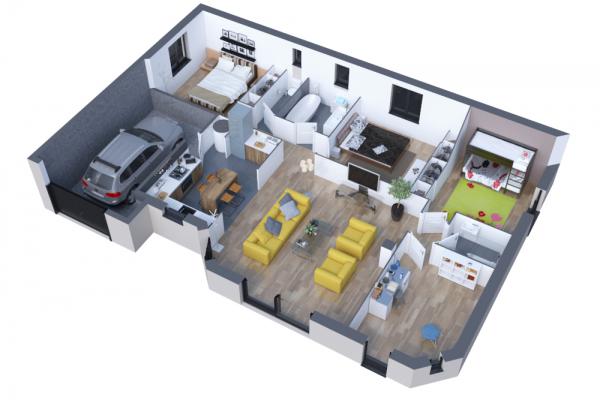 Modèle et plan de maison : LIGURE 101 - 101.00 m²