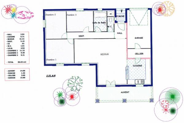 Modèle et plan de maison : Lilas moderne - 86.00 m²