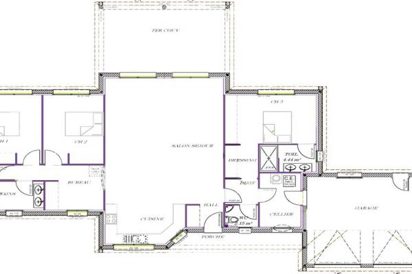 Modèle et plan de maison : Liparus - 127.00 m²