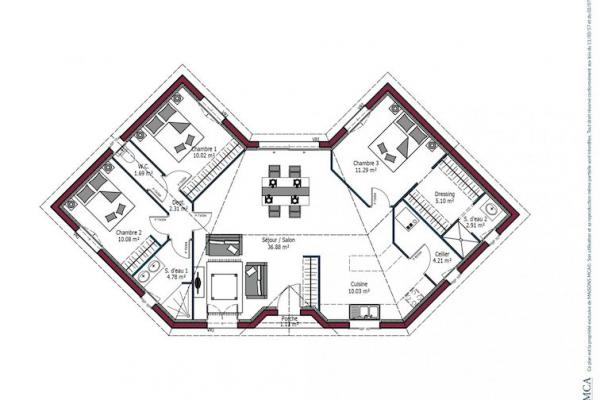 Modèle et plan de maison : LOTUS - 99.00 m²