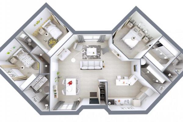 Modèle et plan de maison : LOTUS - 99.00 m²