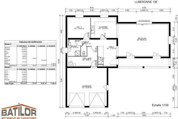 Modèle et plan de maison : Lubéronne 135 - 135.00 m²