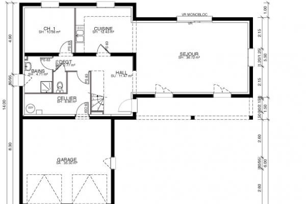 Modèle et plan de maison : Lubéronne 135 - 135.00 m²