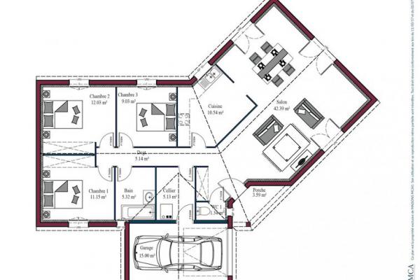 Modèle et plan de maison : MARENNES - 95.00 m²