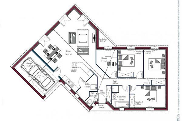 Modèle et plan de maison : MARENNES - 95.00 m²