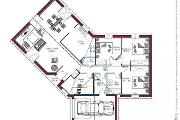 Modèle et plan de maison : MARENNES - 95.00 m²