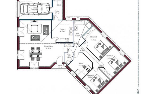 Modèle et plan de maison : MARENNES - 95.00 m²