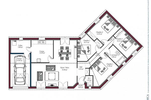 Modèle et plan de maison : MARENNES - 95.00 m²