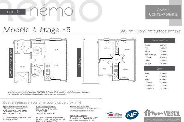 Modèle et plan de maison : NEMO - 99.00 m²
