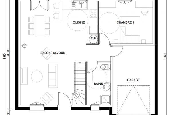Modèle et plan de maison : Neptune 82 - 77.84 m²