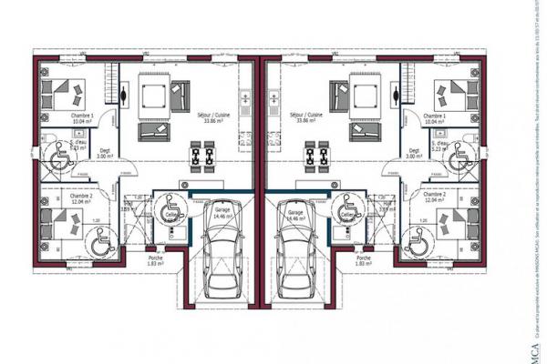 Modèle et plan de maison : OMEGA INVESTISSEUR - 71.00 m²