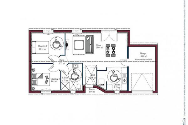 Modèle et plan de maison : OPTIMA INVESTISSEUR - 65.00 m²