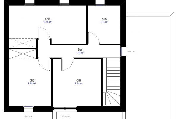 Modèle et plan de maison : PC 27 - 87.00 m²