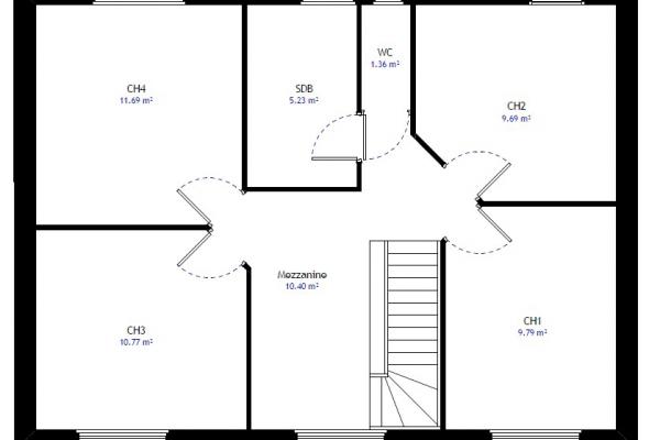 Modèle et plan de maison : PC 28 - 113.00 m²