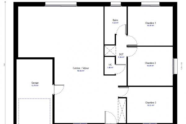 Modèle et plan de maison : PC 90 - 90.00 m²
