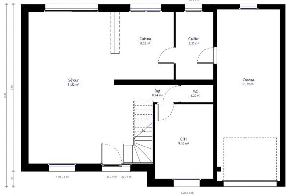 Modèle et plan de maison : PC23 - 93.00 m²
