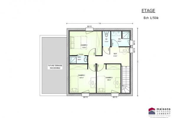 Modèle et plan de maison : Pers avt D-G - 100.00 m²