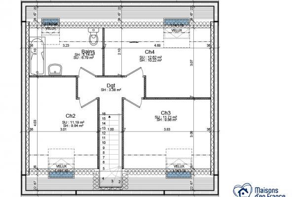 Modèle et plan de maison : Pierre de Lune - 0.00 m²