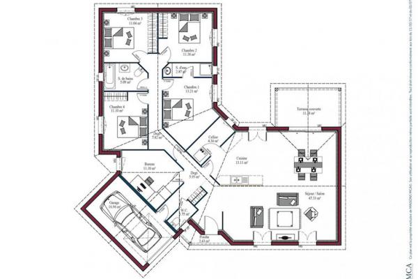 Modèle et plan de maison : PLAISIR SUD - 145.00 m²