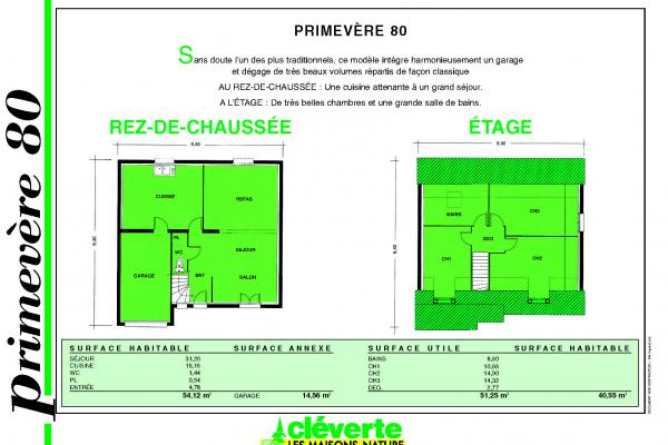 Modèle et plan de maison : Primevère 80 - 94.67 m²