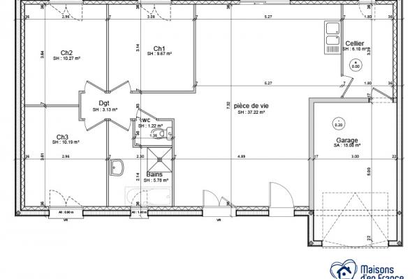 Modèle et plan de maison : Quartz - 0.00 m²