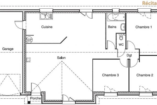 Modèle et plan de maison : Récital 95 G - 95.00 m²