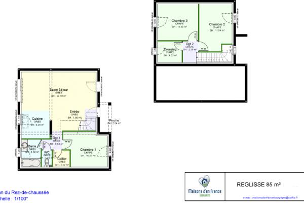 Modèle et plan de maison : REGLISSE - 84.00 m²