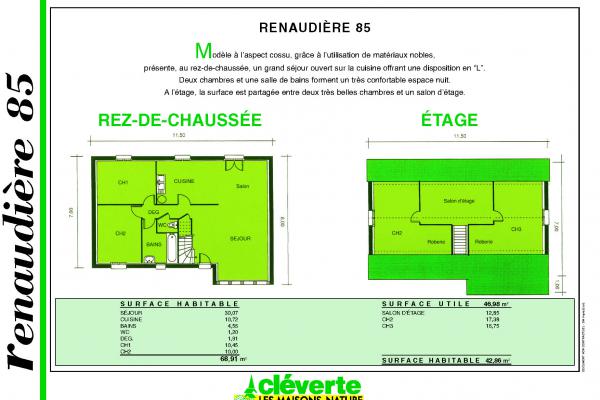 Modèle et plan de maison : Renaudière 85 - 111.77 m²
