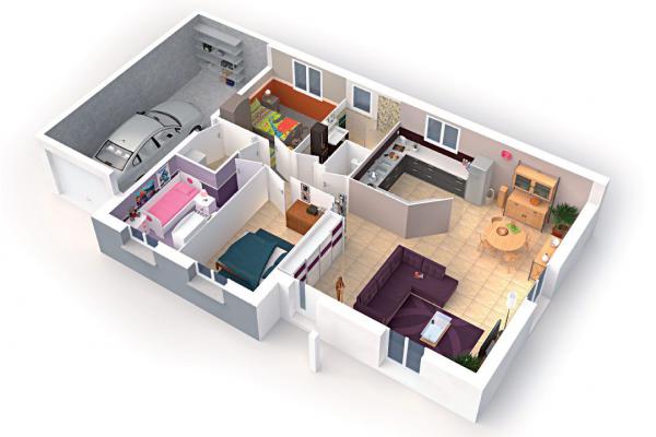 Modèle et plan de maison : Rossignol  - 85.00 m²