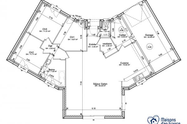 Modèle et plan de maison : Rubis - 0.00 m²