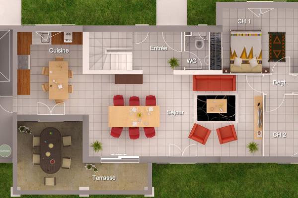 Modèle et plan de maison : SAPHIR - 115.00 m²