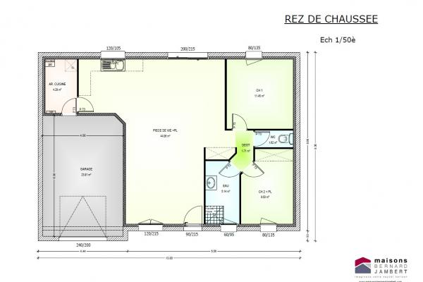 Modèle et plan de maison : sem 14 tuille - 77.00 m²