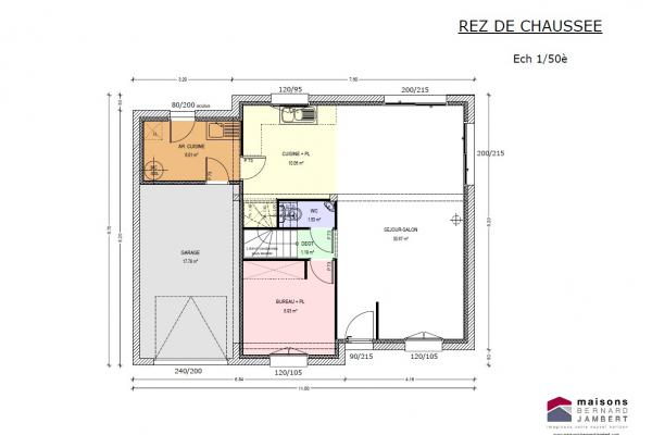 Modèle et plan de maison : sem 18 tuille - 105.00 m²