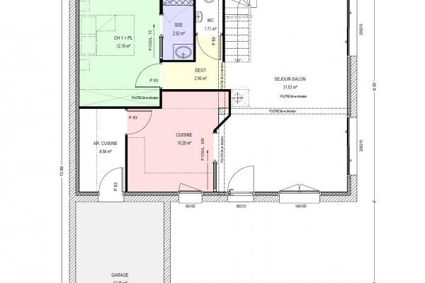 Modèle et plan de maison : sem 22 - 115.00 m²