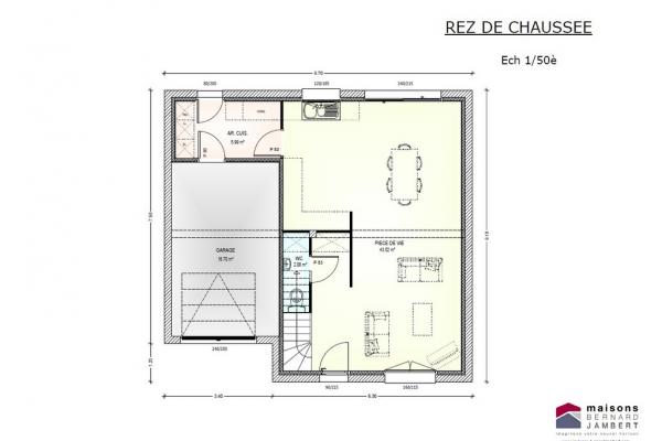 Modèle et plan de maison : sem 24 - 96.00 m²