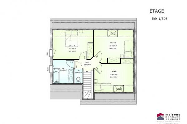 Modèle et plan de maison : sem 24 - 96.00 m²