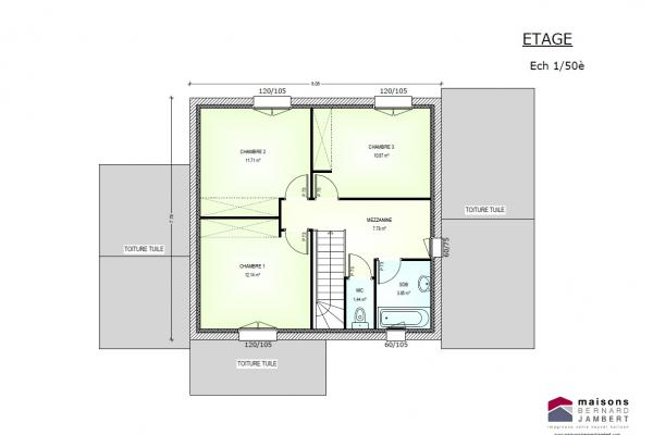 Modèle et plan de maison : Sem 25 tuille - 123.00 m²