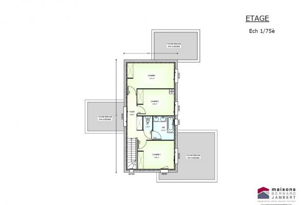 Modèle et plan de maison : sem 26 tuille - 123.00 m²