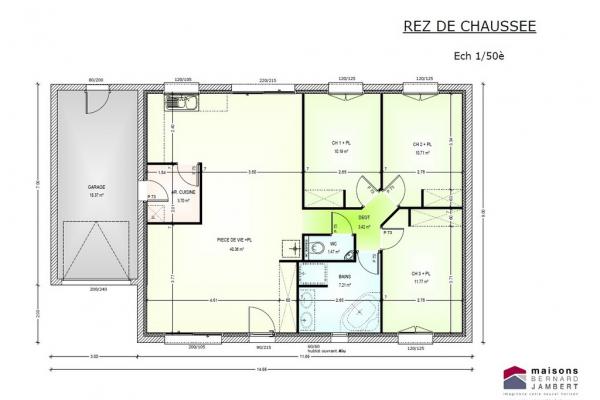 Modèle et plan de maison : sem 27 - 89.00 m²